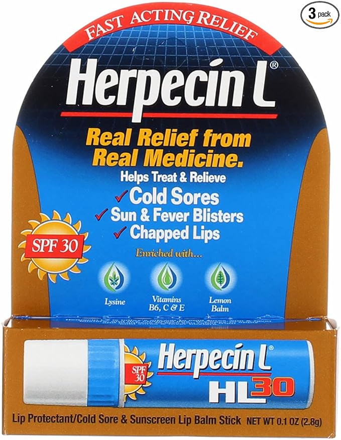 Herpecin L Lip Protectant SPF 30 0.10 oz (Pack of 3)