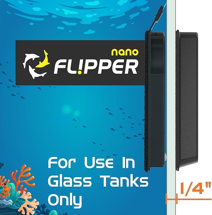 Flipper Magnetic Aquarium Glass Cleaner & Fish Tank Accessories | Effortless Algae Remover for Fish Tank (Nano)