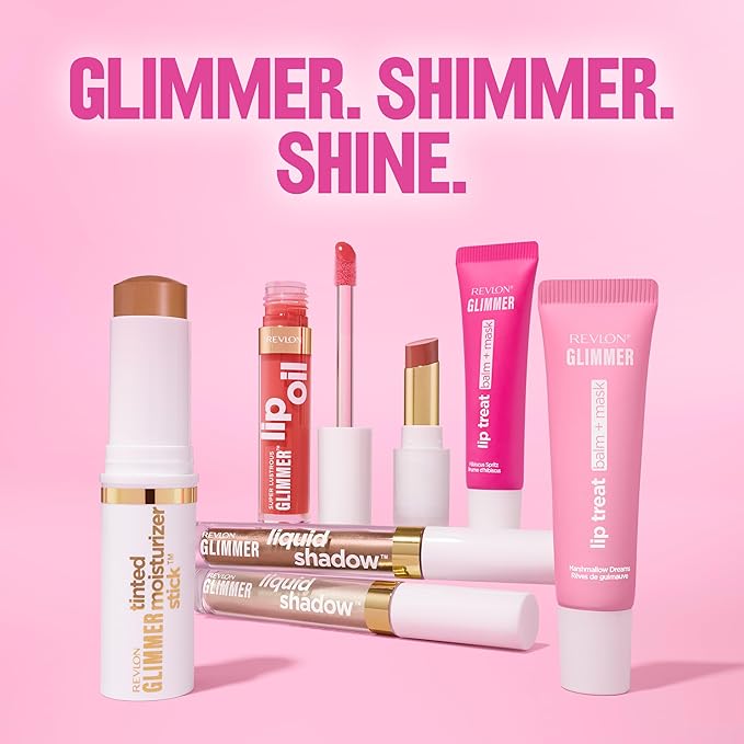 Revlon Glimmer Lip Treat Balm + Mask™, Overnight Peptide Lip Treatment, Hydrating, 004 Lavender Vanilla, 0.4 fl oz