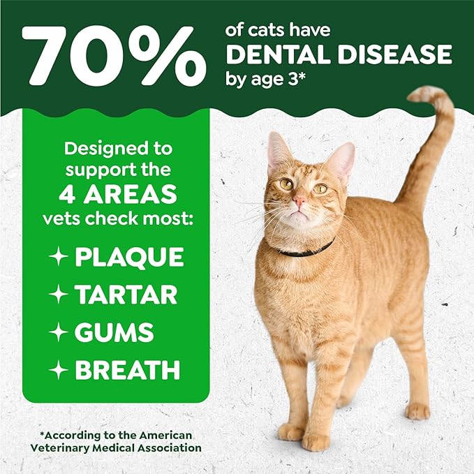 Greenies Feline Veterinarian-Recommended Adult Natural Dental Cat Treats, Catnip Flavor, 9.75 oz. Tub