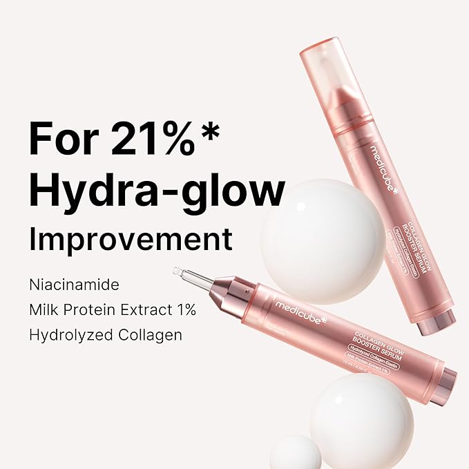 medicube Milky Collagen Double Glow Lock Duo: Collagen Glazed Milky Wrapping Mask and Booster Serum | 130DaCollagen, Niacinamide, Glutathione for Plumped, Radiant Glass Skin, Valentines Day Gifts