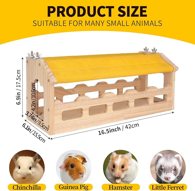 Chinchilla Bridge Wooden,Small Animals Wooden Bridge and Platform,Chinchilla Habitat Toys for Squirrel Hamster Ferret Guinea Pig Sturdy Easy to Clean
