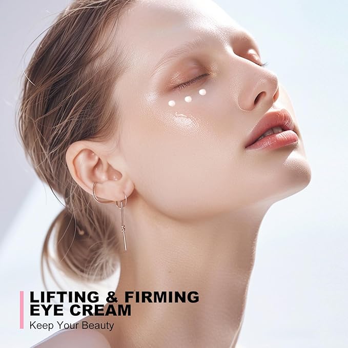 Firming Eye Cream with Hyaluronic Acid, Anti-Aging Unde Eye Cream, Eye Treatment for Dark Circles & Wrinkles - Fragrance-Free, 0.5 oz