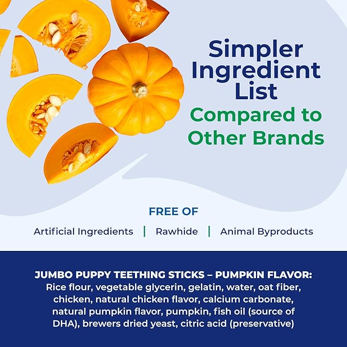 N-Bone Jumbo Puppy Teething Sticks Pumpkin Flavor Dog Treats, 7 Count 7.28-oz Bag