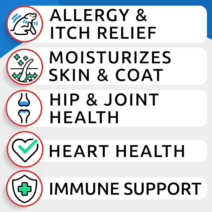 Allergy Relief + Omega 3 Bundle - Anti-Itch Skin&Coat Supplement + Skin Allergy - Omega 3 Fish Oil + EPA& DHA Fatty Acids - Itching&Paw Licking + Joint Health - 180 Chews + 180 Softgels - Made in USA