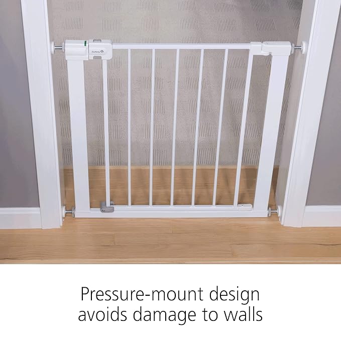 Safety 1st Easy Install Walk Thru Baby Gate for Doorway With Door, Dog Gates, Fits 29"-38", Easy Install 28" Tall, White