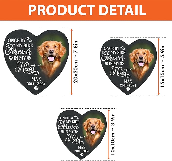 Personalized Dog & Cat Memorial Stones - Custom Photo Pet Memorial Gifts for Loss of Dog or Cat