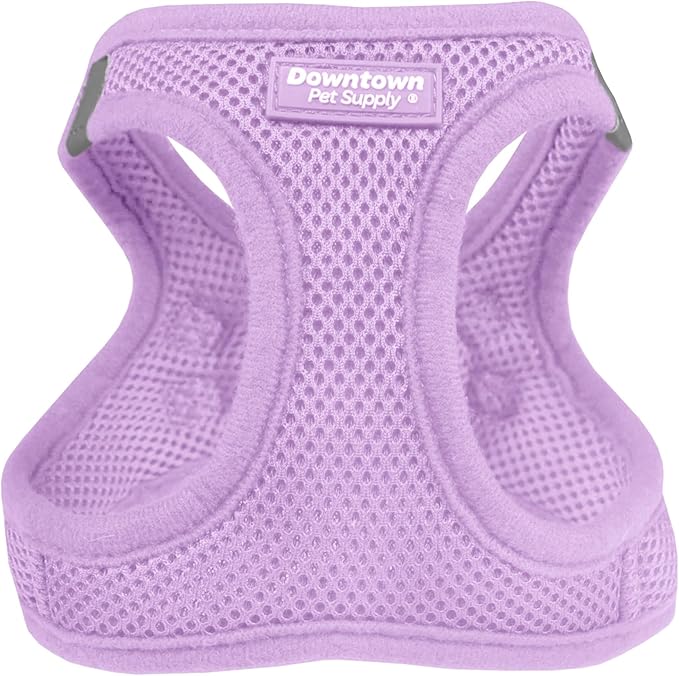Downtown Pet Supply Step in Dog Harness for Large Dogs - Adjustable, Escape Proof Dog Harness with Reflective Trim - All-Weather, Fast-Drying Padded Mesh Fabric - Lilac, L