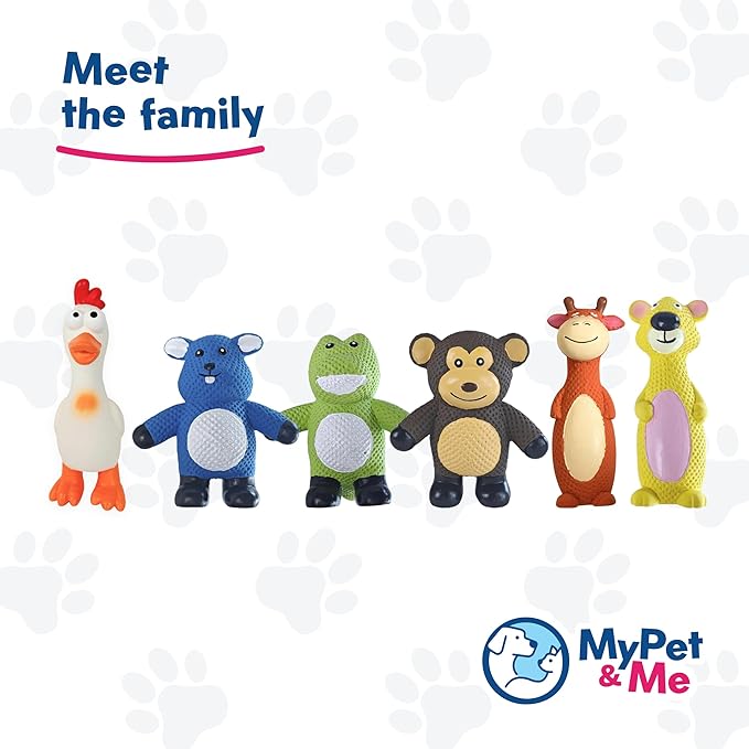 My Pet & Me - Squeaky Dog Toys for Light to Moderate Chewers - Fun Latex Toys for Puppies, Teething, and Gentle Play - Interactive Fetch and Chew Toy with Squeaker (White Chicken, 7.8 Inch)