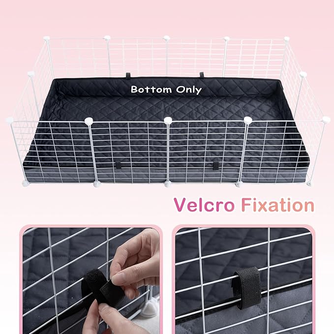 Quilted Guinea Pig Cage Liner, Reversible & Absorbent Bottom Base, Cage Liners for Small Animals, Hamster Chinchilla Hedgehog Ferret Rabbit. (Dark Grey-Quilted, 24" X 24")