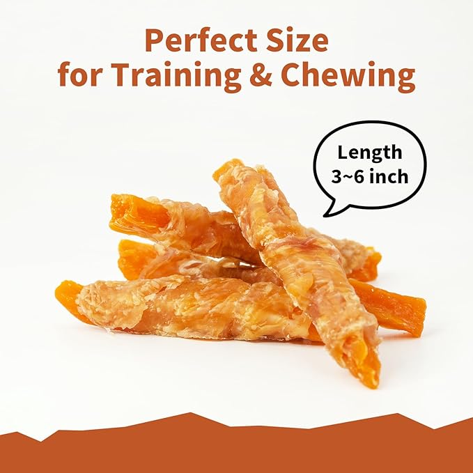 Dog Treats, Sweet Potato Dog Treats - Soft & Chewy, Long Lasting Chew Satisfies Urge to Chew - Rawhide Free, Easily Digestible, High Protein, 16 Oz
