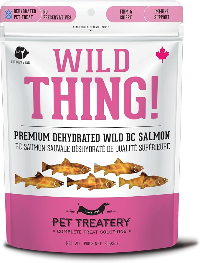 The Granville Island Pet Treatery Dehydrated Wild Salmon Treats for Dogs & Cats (3 oz, Pack of 1) Single Ingredient to Maintain Nutrients Vitamins and Healthy Oils Made in Canada