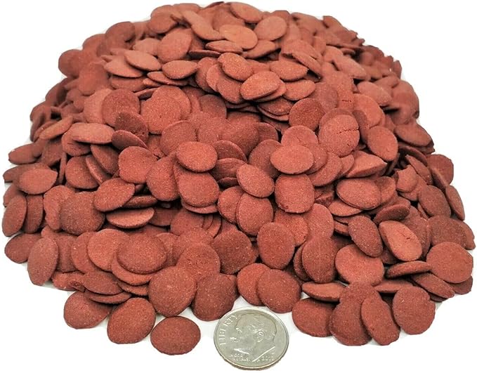 Aquatic Foods Inc. Ultra Color Enhancing 12mm - 1/2" Sinking Wafers of Krill, Rose Algae. for Bottom Fish, Plecos, Shrimp, Snails, All Herbivorous & Omnivorous Tropical Fish...1/2-lb