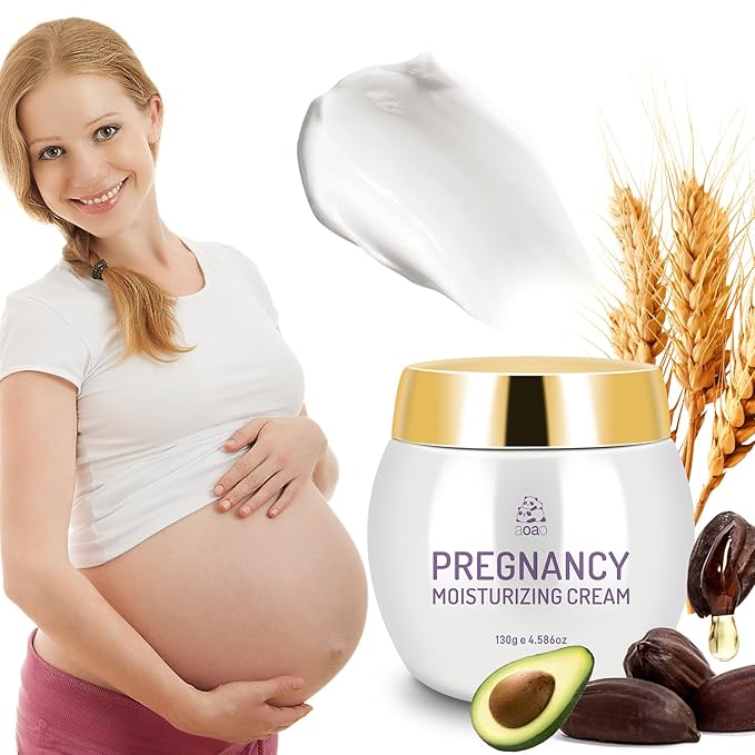 AOAO Healthy Moisturizing Face Cream, Suitable for Daily and Pregnancy Skin Care, Gentle Facial Cream with Shea & Avocado Oil & Oat, Hypoallergenic and Safe for Pregnancy, 4.586 OZ