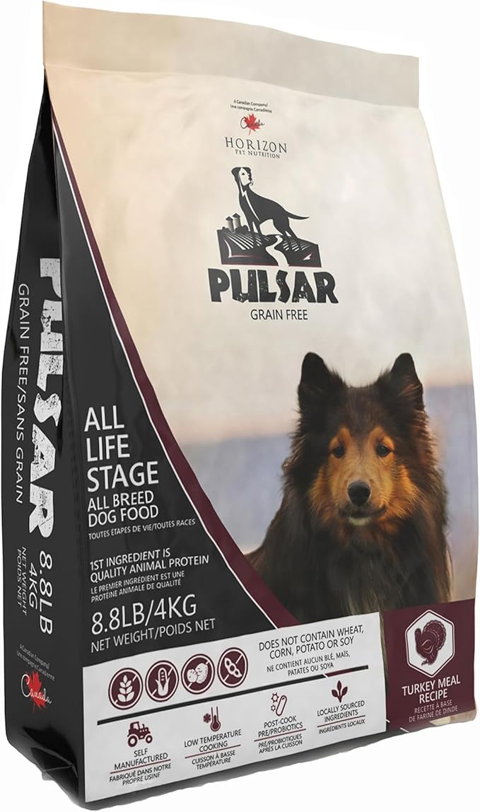 Pulsar Premium Grain Free Dog Food | Turkey Formula | All Life Stage, Non GMO, Meat Dense Diet | 8.8 lb Bag