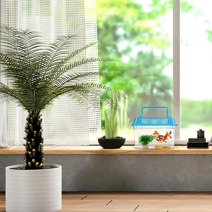 Portable Fish Tank Handheld Aquarium 6-Inch Transparent Turtle Box Pet Hamster Breeding Case with Handle for Small Fish and Reptiles