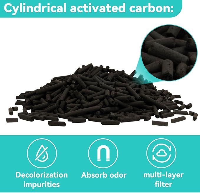 Sukh Activated Carbon Pellets - Activated Charcoal Bulk Carbon for Aquarium Charcoal Pellets for Waterbox Aquariums Pond Fish Tank (2.7, Pounds)