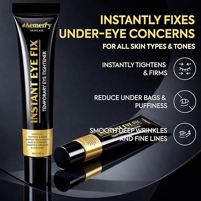 Instant Eye & Face Tightener Cream – Reduces Bags & Puffiness, Smooths Wrinkles & Fine Lines in Minutes, Temporary Lift & Firm Under-Eye Area, Advanced Lightweight Formula for Men & Women, 30 ml