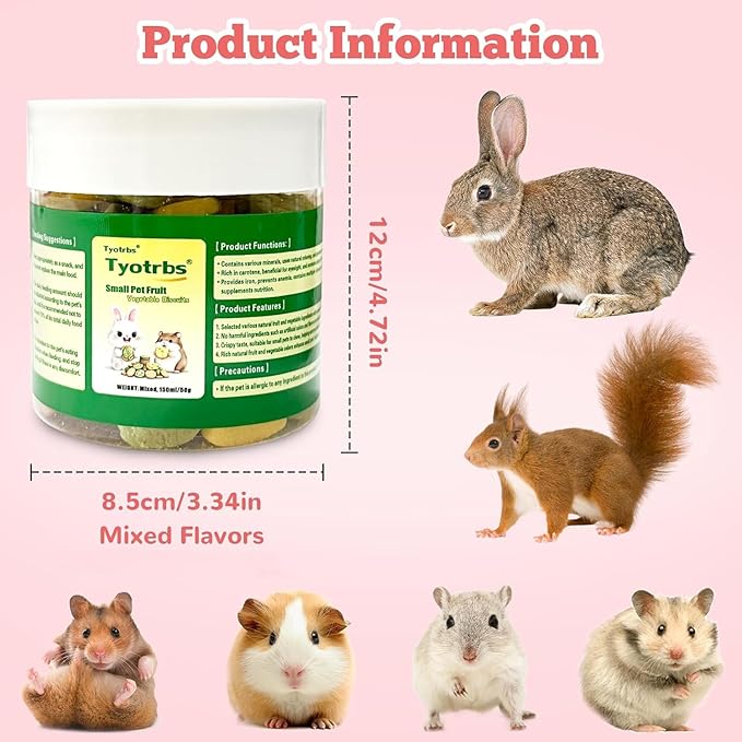 4 Vegetable Guinea Pig Snacks, Guinea Pig Treats and Chews Gerbil Treats, Carrot, Spinach for Hamsters, Rabbits, Guinea Pigs & Gerbils Crunchy