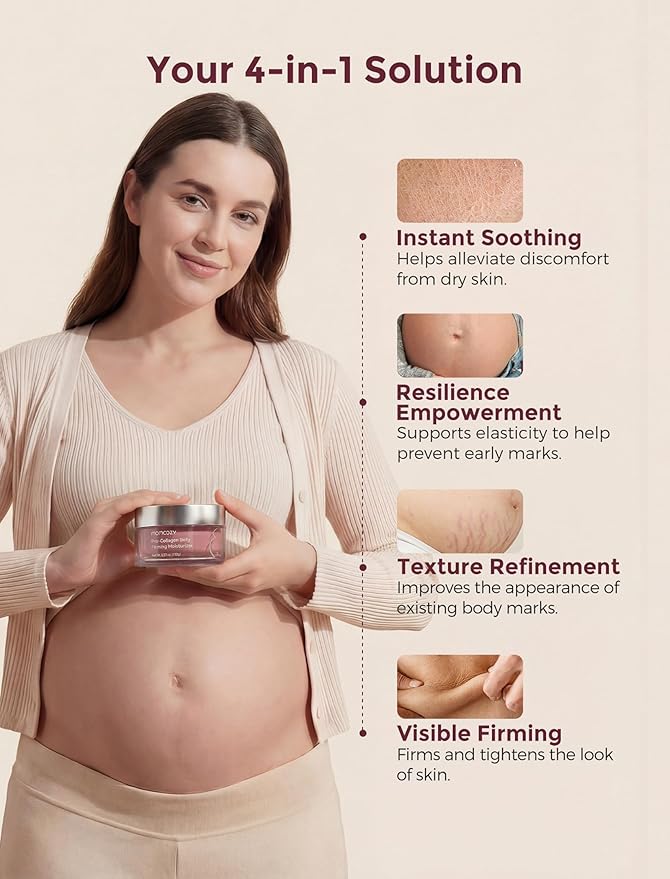 Momcozy Stretch Mark Cream for Sensitive Skin, 5-Day Trial Pack, Organic Meadowfoam Seed Oil, Natural Skincare, Massage Moisturizer, 0.9 oz (5 x 5g Sachets)