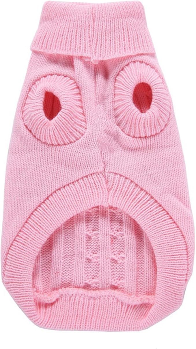 CHBORCHICEN Small Dog Sweaters Knitted Pet Cat Warm Dog Sweatshirt Winter Clothes Kitten Puppy Sweater (Medium,Pink)