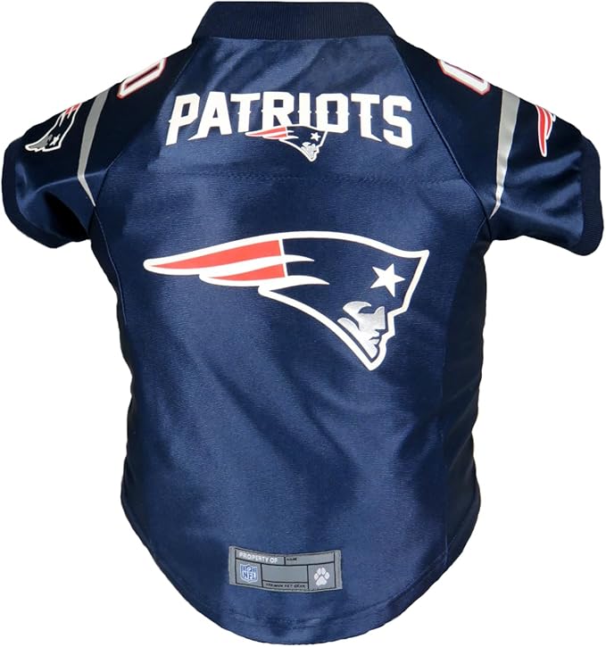 Littlearth NFL New England Patriots Premium Pet Jersey, Team Color, Medium