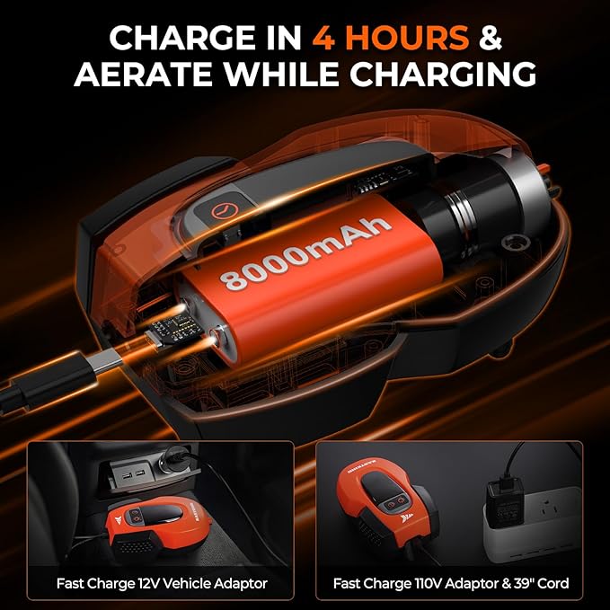 KastKing Li3 Rechargeable Live Bait Aerator, Lithium-Ion Battery, LCD Runtime Display, Large Aeration Stone, Aerator for Fish and Bait Buckets