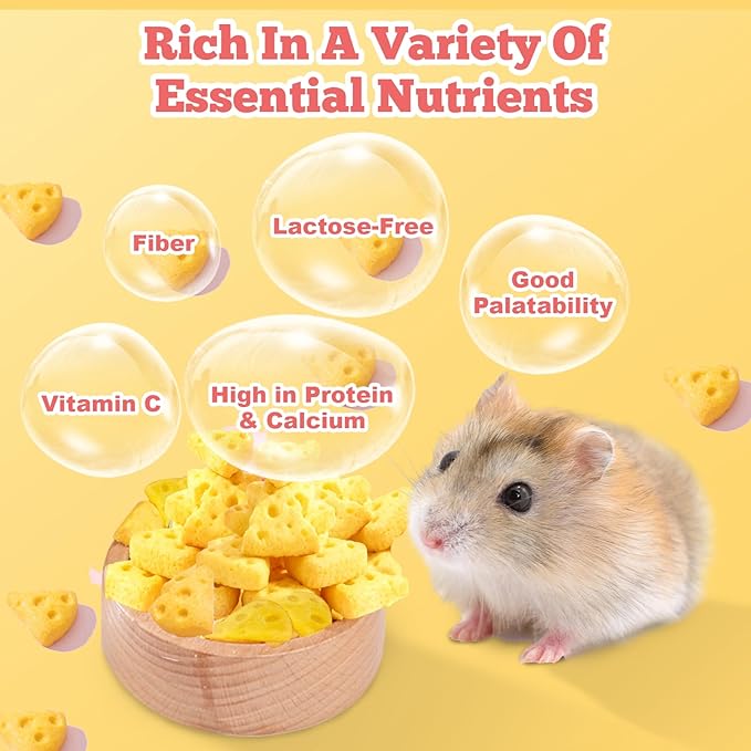 Cheese Chews Treats Grain Natural Snacks with Beet, Carrot, Spinach for Hamsters, Rabbits, Guinea Pigs & Gerbils Crunchy (Rabbit Toys-New-F, Cheese Flavor)