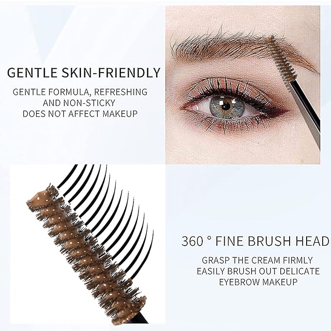 DAGEDA Clear Eyebrow Setting Gel, Brow Fix Gel, Waterproof And Sweat-Proof Eyebrow Repair Liquid Brows Styling Beauty Salon Home Use Makeup, 1.81oz (Clear and Light Brown)