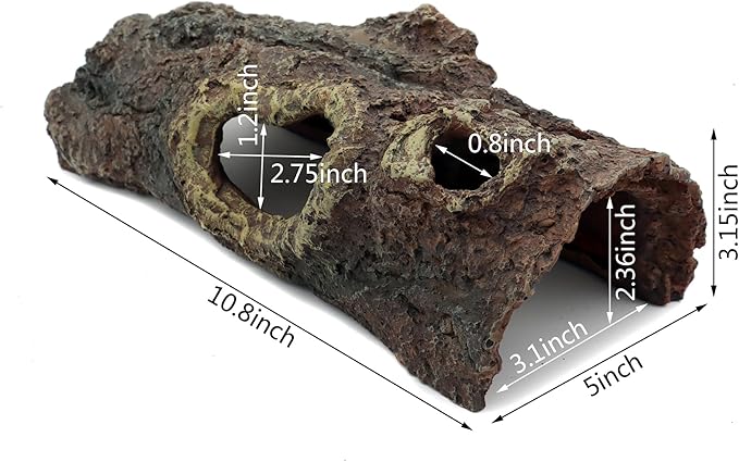JIHAQUA Reptile Bark Terrarium Decor - Lizard, Snake & Reptile Hide, Spider Cave