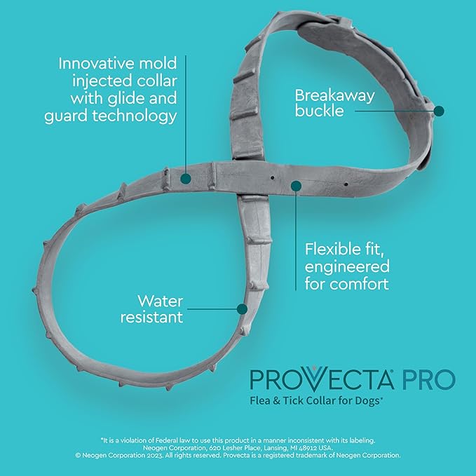 PRO Flea & Tick Collar for Dogs, 6-Month Protection, 1 Count