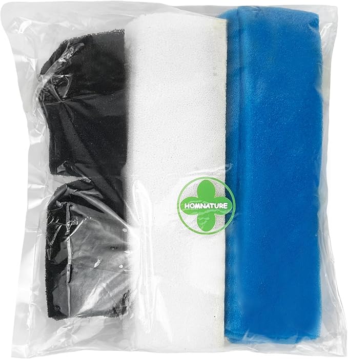 12 PCS Foam Filter Media Kit Compatible with Fluval 406/407 Canister Filters Including Blue White Black Bio Foam for Replacement Filter Sponges for Aquariums