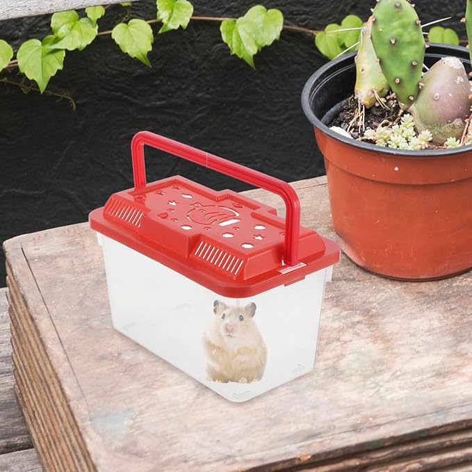 Betta Fish Tank Portable Reptile Terrarium Plastic Turtle Carrier Easy Maintenance Aquarium Breeding Box for Small Pets and Tortoises Travel Friendly Design