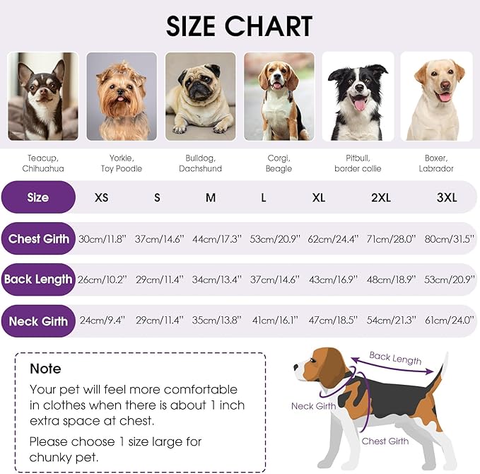Queenmore Large Dog Sweater, Plaid Dog Sweaters for Large Dogs, Turtleneck Pet KintSweater with Check Pattern, Long Sleeve Holiday Pet Knitwear, Solid, Purple L