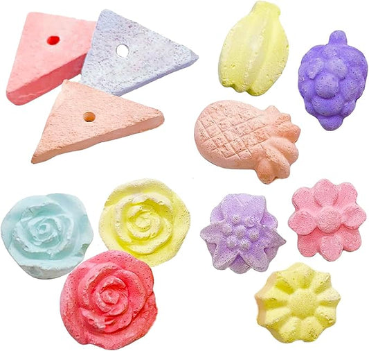 Tfwadmx Lava Block Chew Toys 12 Pcs Teeth Grinding Pet Block Pumice Calcium Stone Wood Sticks Toy for Chinchilla Hamster Mouse Squirrel Bunny or Other Small Animal