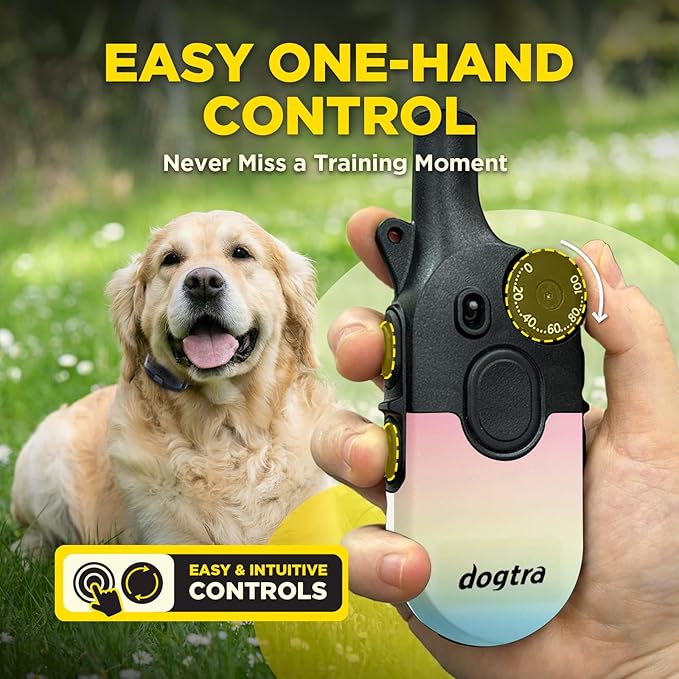 Dogtra 200iQ Remote Training E Collar – 100 Levels, Tone, Vibration, 1/2 Mile Range – Compact, Waterproof, One-Handed Control for Dogs 10 lbs+ – Lightweight Design for Daily Training – Sunset
