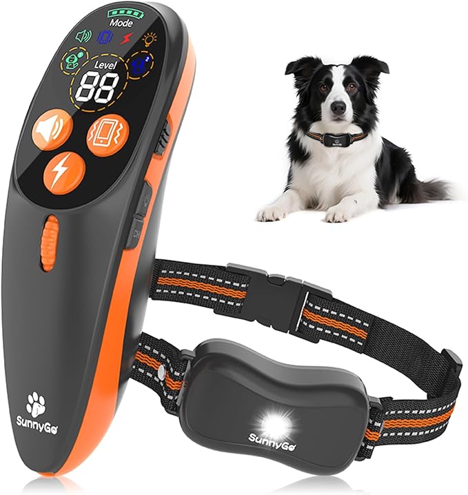 Shock Collar for Dog - 3300FT Dog Shock Collar with Remote, IP67 Waterproof Training Collar with 3 Modes & LED Light, Rechargeable e Collar for Large Medium Small Dogs