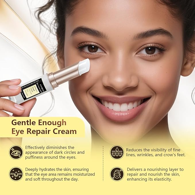 COSMOO Snail Peptide Under Eye Cream, Eye Cream for Dark Circles and Puffiness, Eye Bags, Wrinkles Fine Lines Skin Care Treatment Firming With Snail Mucin and Niacinamide, Korean Skin Care Formula