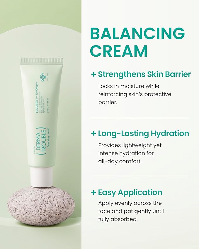 Derma Trouble Balancing AC 3 Step Kit - Korean Skincare Set for Acne Prone Skin, Blemishes & Pores - Sebum Control Cleanser, Toner & Cream for Oily, Sensitive Skin, Redness & Bumpy Texture
