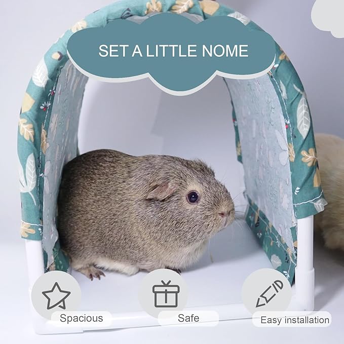 Guinea Pig Hideout Tunnel, Washable Large Fleece Guinea Pigs Toys for Small Animal Habitat, Sturdy Anti-Chew Guinea Pig’s Hides for Bunny, Chinchilla (8.2×8.6 inch)