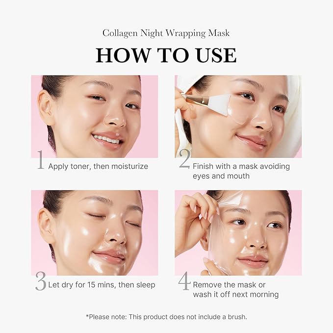 medicube Collagen Night Wrapping Peel Off Facial Mask with Jelly Brush