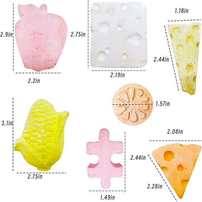 Tfwadmx Lava Block Chew Toys 7 Pcs Teeth Grinding Pet Pumice Calcium Stones for Guinea Pig Chinchilla Hamster Mouse Squirrel Bunny or Other Small Animal