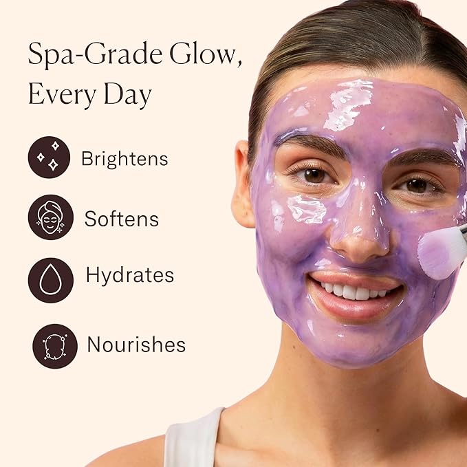 Jelly Face Mask for Facials - Lavender Hydrating & Brightening Jelly Mask with Free Jade Roller & Spatula | Professional Hydrojelly Masks | Vajacial Jelly Mask | 23 Oz | International Womens Day Gifts
