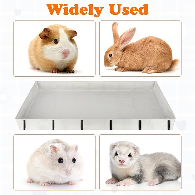 Waterproof Guinea Pig Cage Liner with 4" Raised Sides for C&C Cage, 42"*28" Washable Bottom Tarp for Guinea Pigs Rabbits and Small Animals