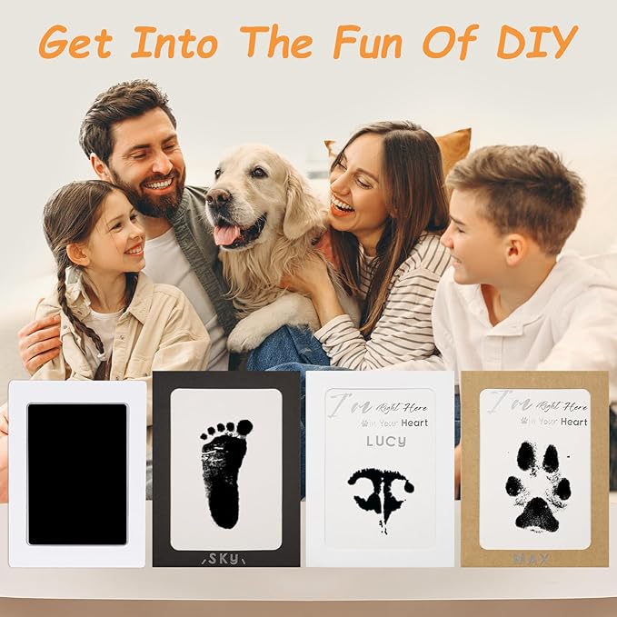 Inkless Paw Print Kit,Dog Paw Print Kit,Dog Nose Print Kit,Clean Touch Ink Pads and Imprint Cards,Pet Paw Print Impression Kit for Dogs Cats Footprint Keepsake
