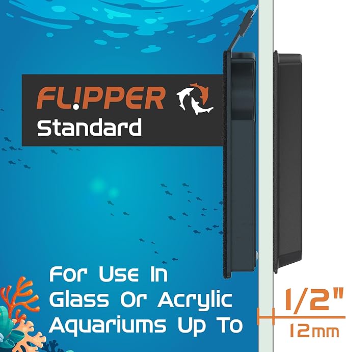 Flipper Magnetic Aquarium Glass Cleaner & Fish Tank Accessories | Effortless Algae Remover for Fish Tank (Standard)