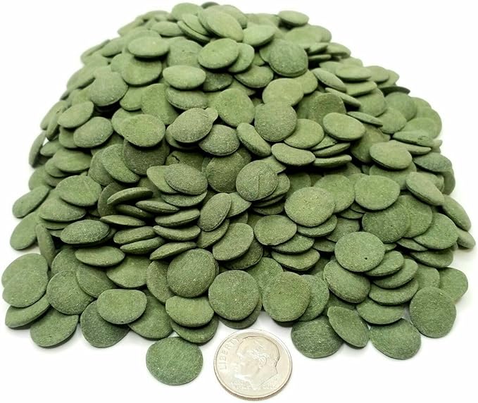 Aquatic Foods Inc. Sinking 12mm - 1/2" Spirulina Algae Wafers, Ideal for All Bottom Fish, Plecos, Shrimp, Snails, Crayfish, All Herbivorous & Omnivorous Tropical Fish...1/4-lb