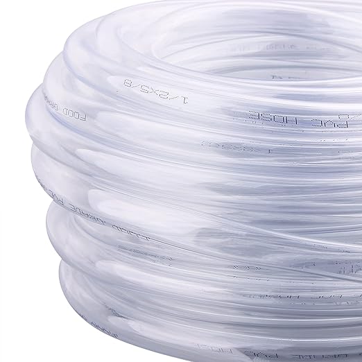 DERNORD PVC Tubing 1/2"ID X 5/8"OD Flexible Clear Vinyl Hose 50 Feet for Food Grade