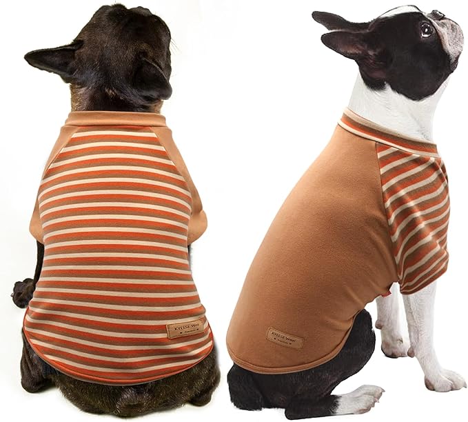 KYEESE 2Pack Dog Sweater Pullover Pet Coat Soft Cat Clothes Stretchy Cat Sweaters Pet Fleece Sweater with Sleeves Comfy Dogs Sweatshirt Lightweight Dog Sweaters for Small Dogs Male for Cold Weather
