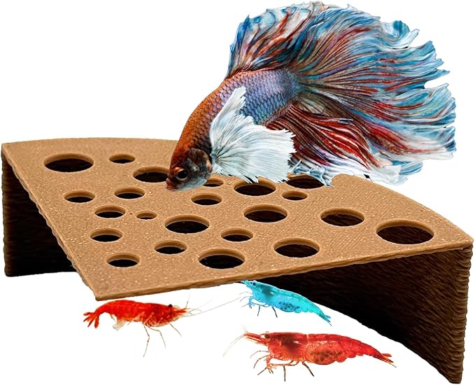 CTWPets Half Shrimp Breeding Protector | Shrimp Breeding Cave Aquarium Tunnel (Light Brown, 1 Pack)